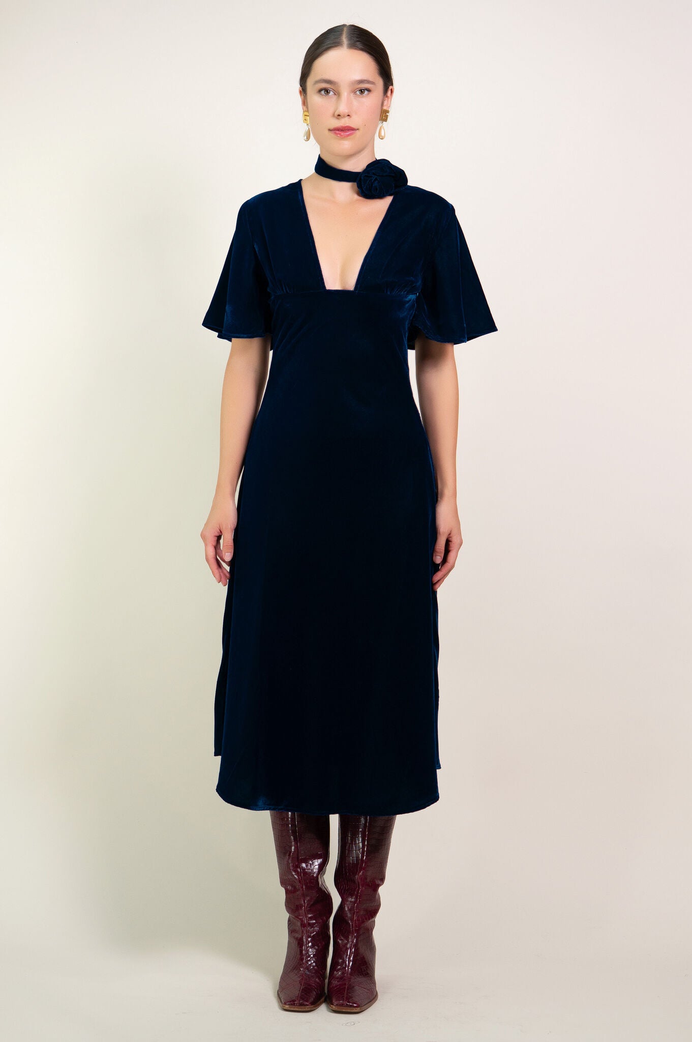 Blue Velvet "Anais" Dress Kristinit Blue Velvet "Anais" Dress Kristinit