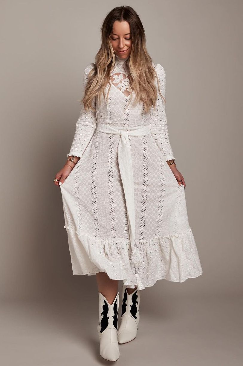 White Eyelet "Sirsna" Heart Dress