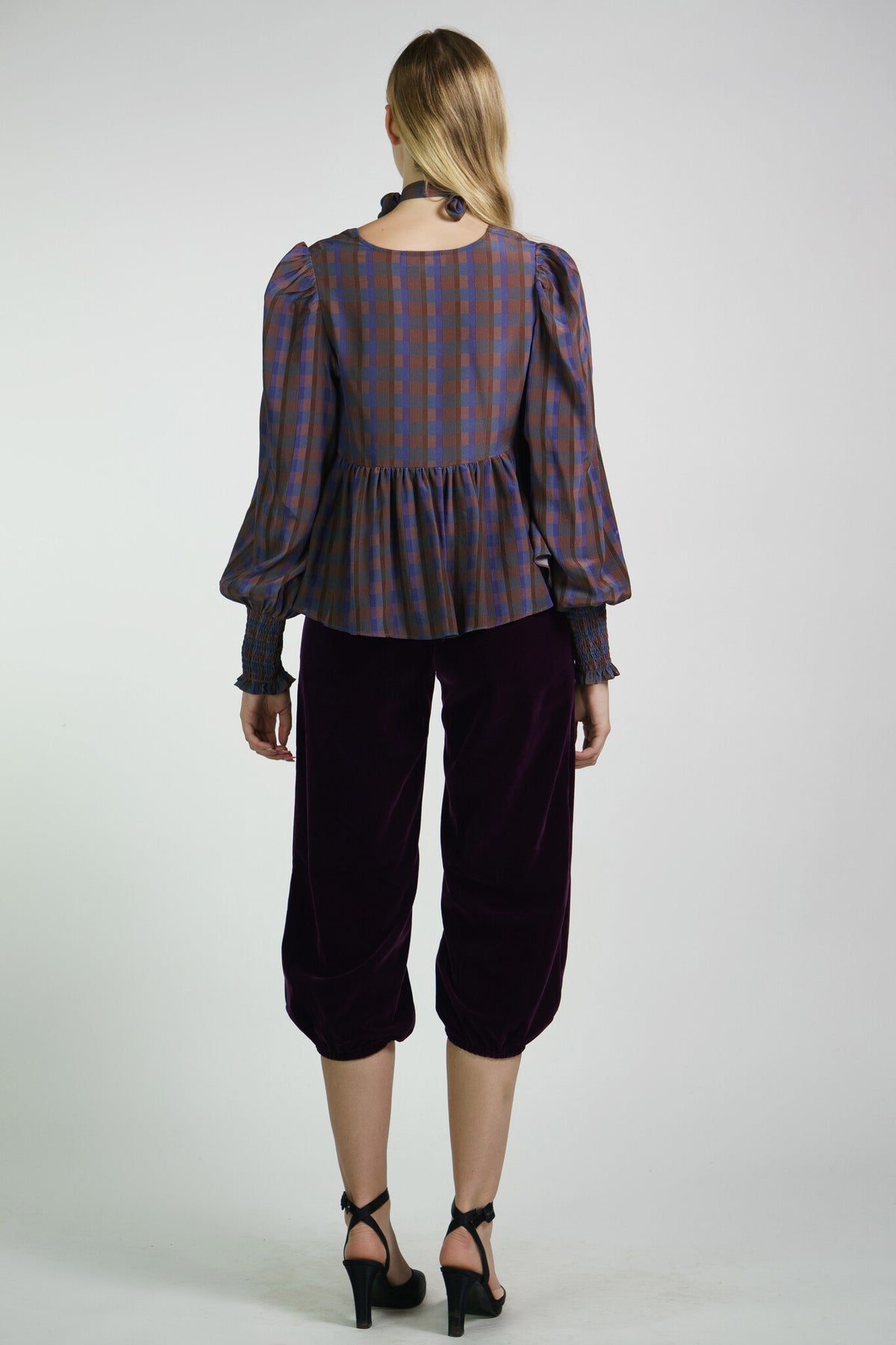 Plaid Silk Rosalie Blouse