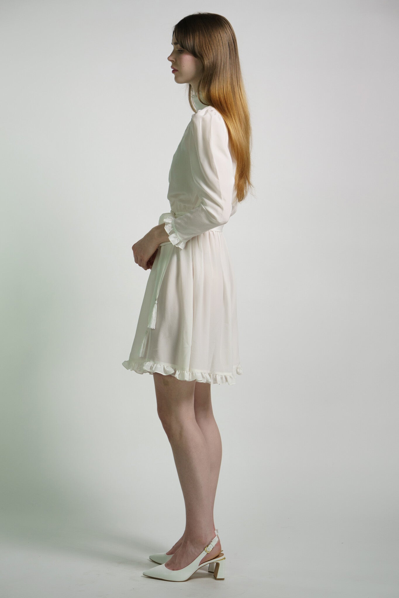 White Silk Heart Dress
