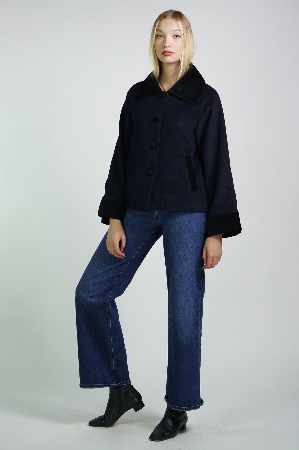 Deneuve Short Coat in Navy