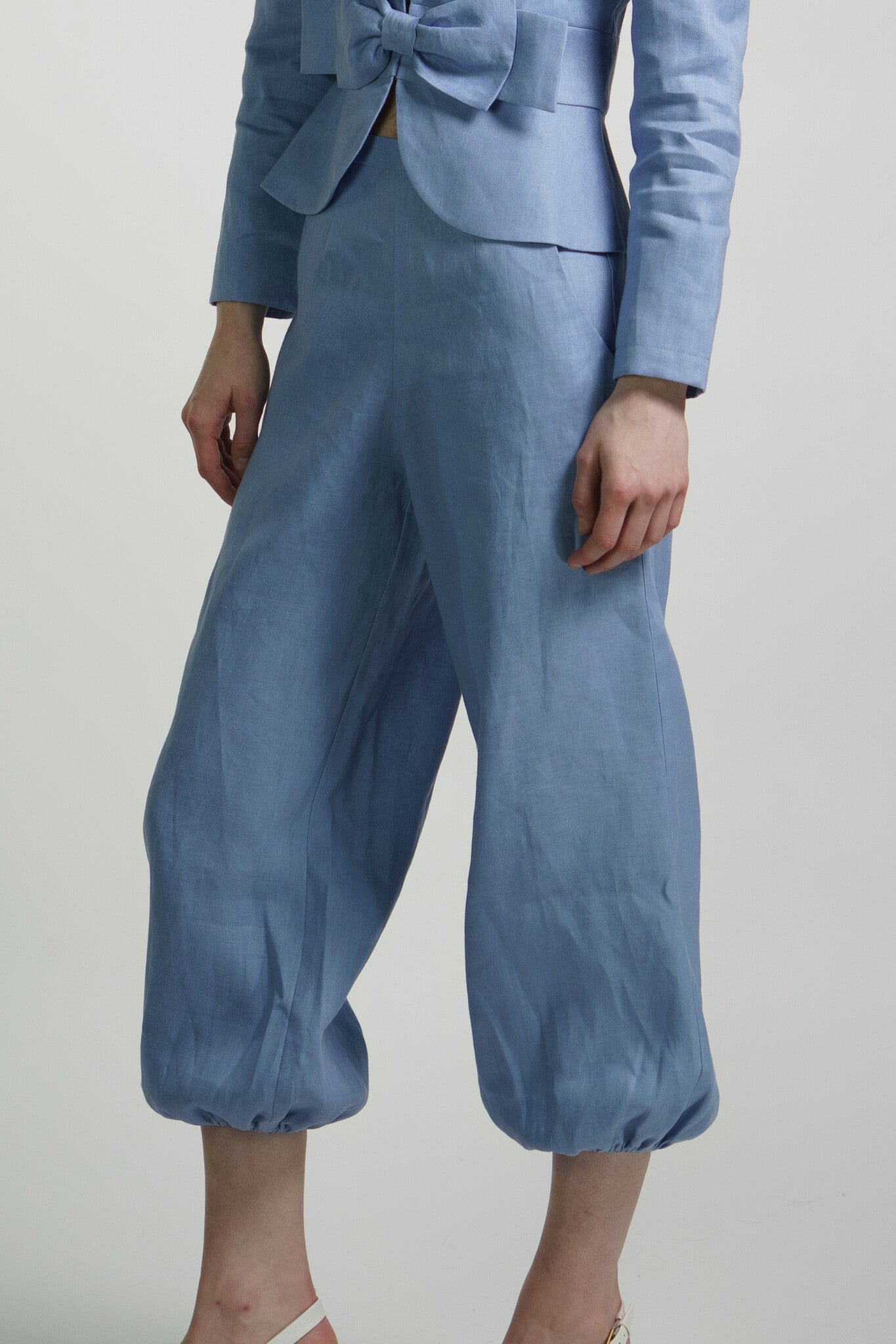 Linen Cornflower Blue Bel Age Pants