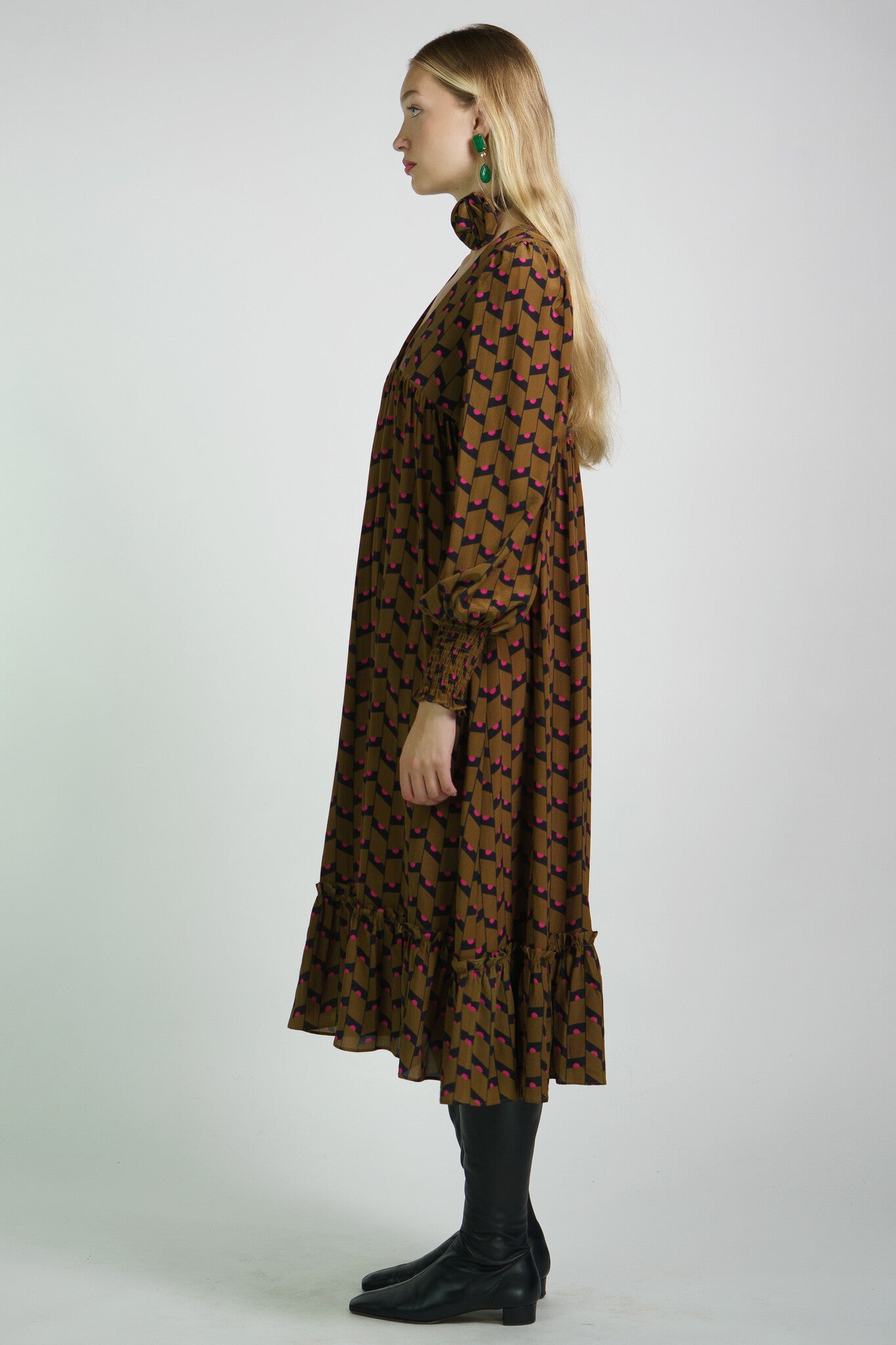 Geometric Silk Anais Dress