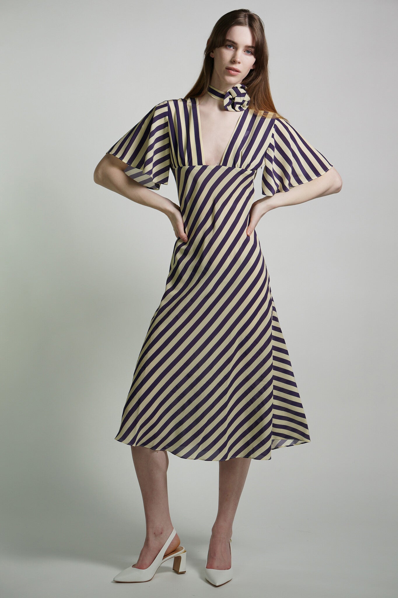 Silk Stripe Anais Dress
