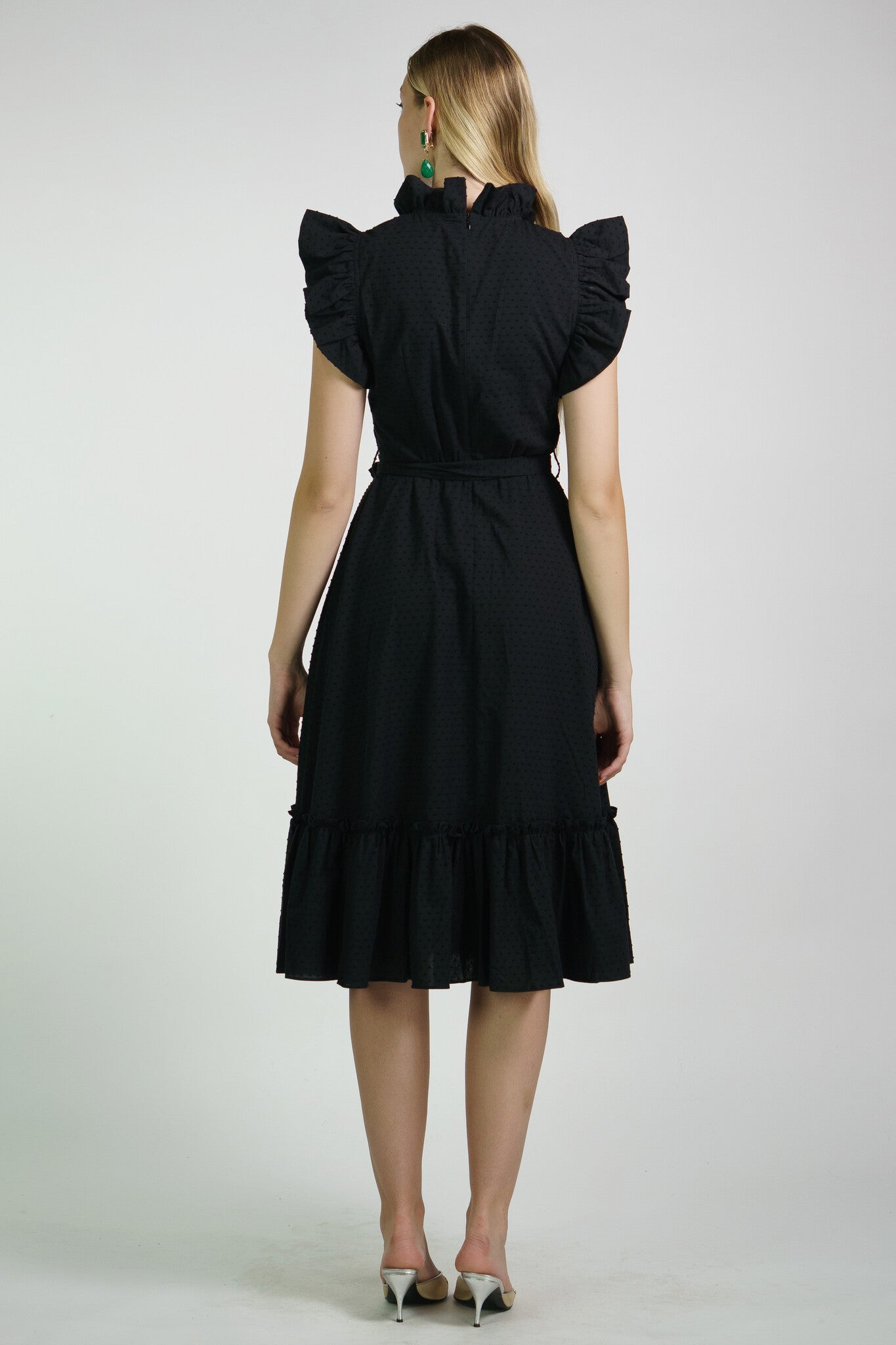 Black Ruffle Heart Dress
