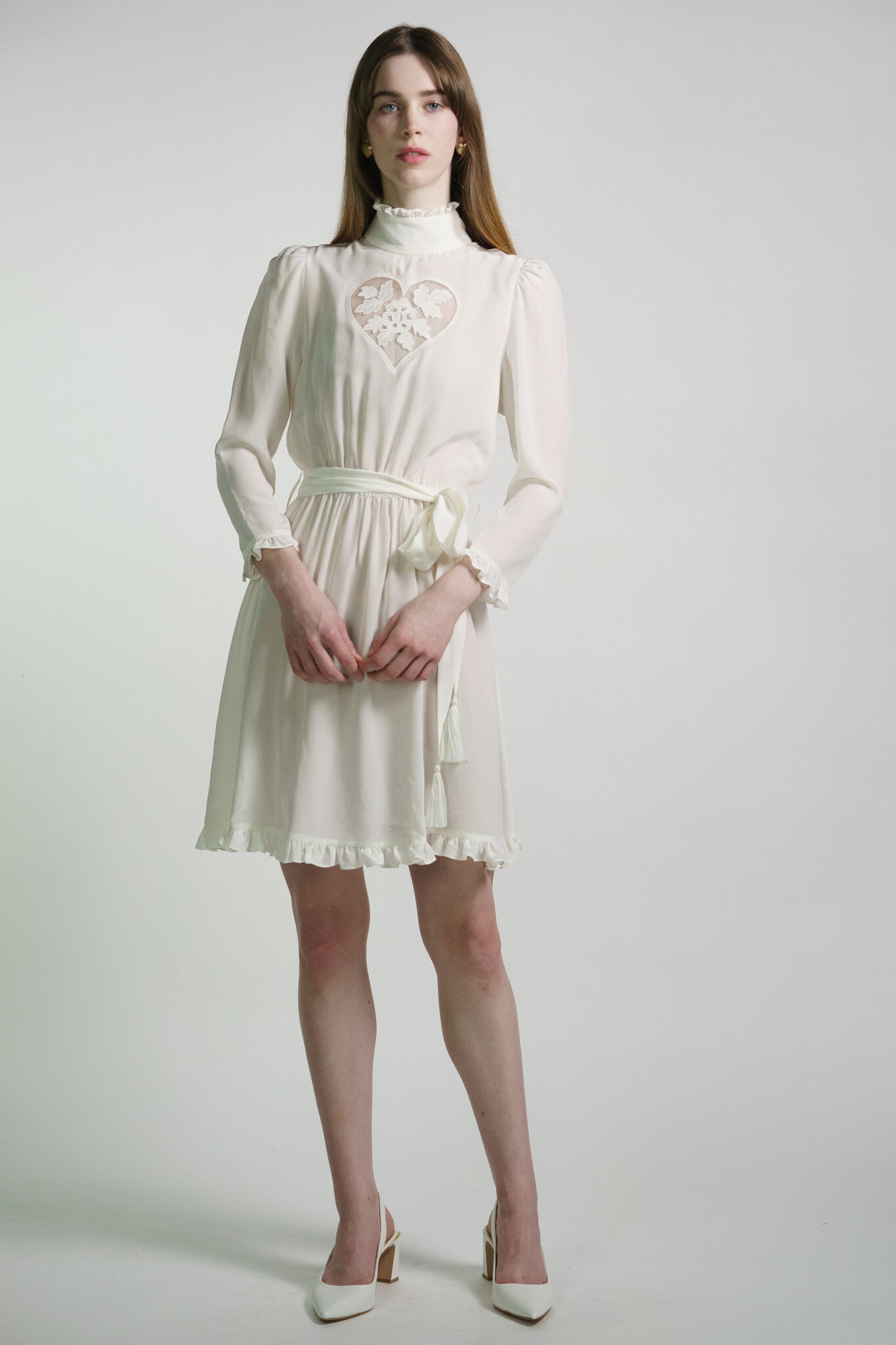White Silk Heart Dress