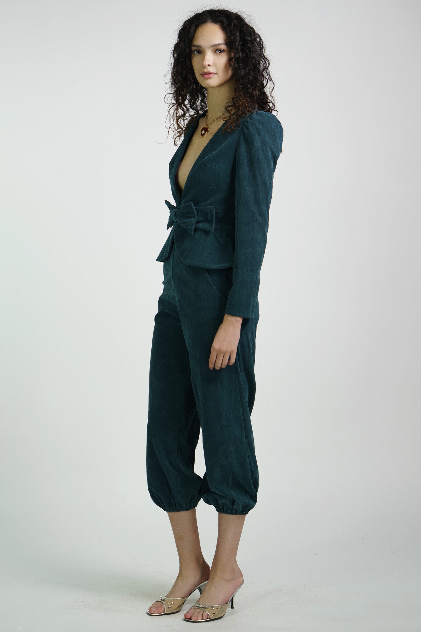 Teal Velvet Antonina Jacket