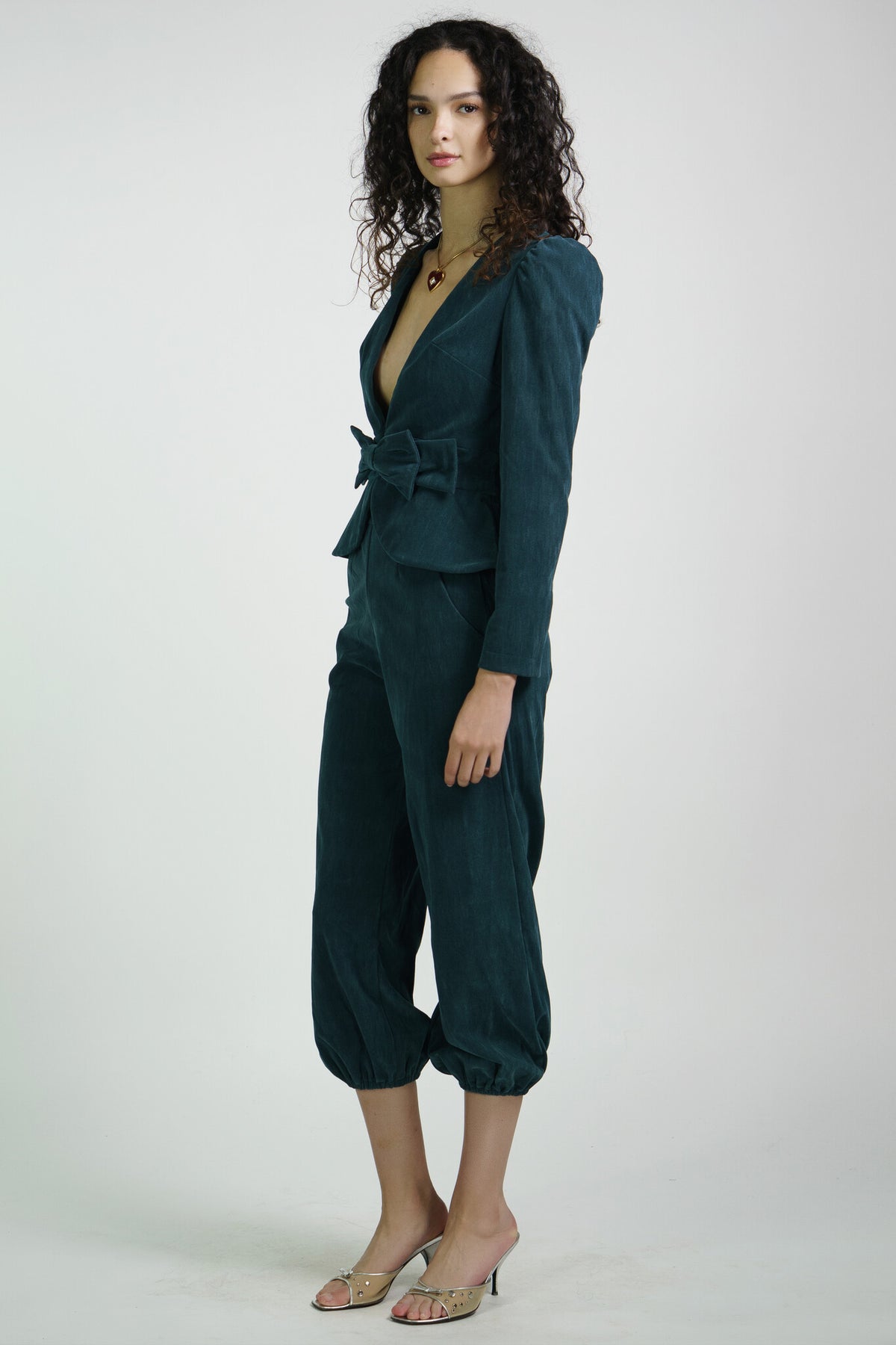 Teal Velvet "Bel Age" Pants