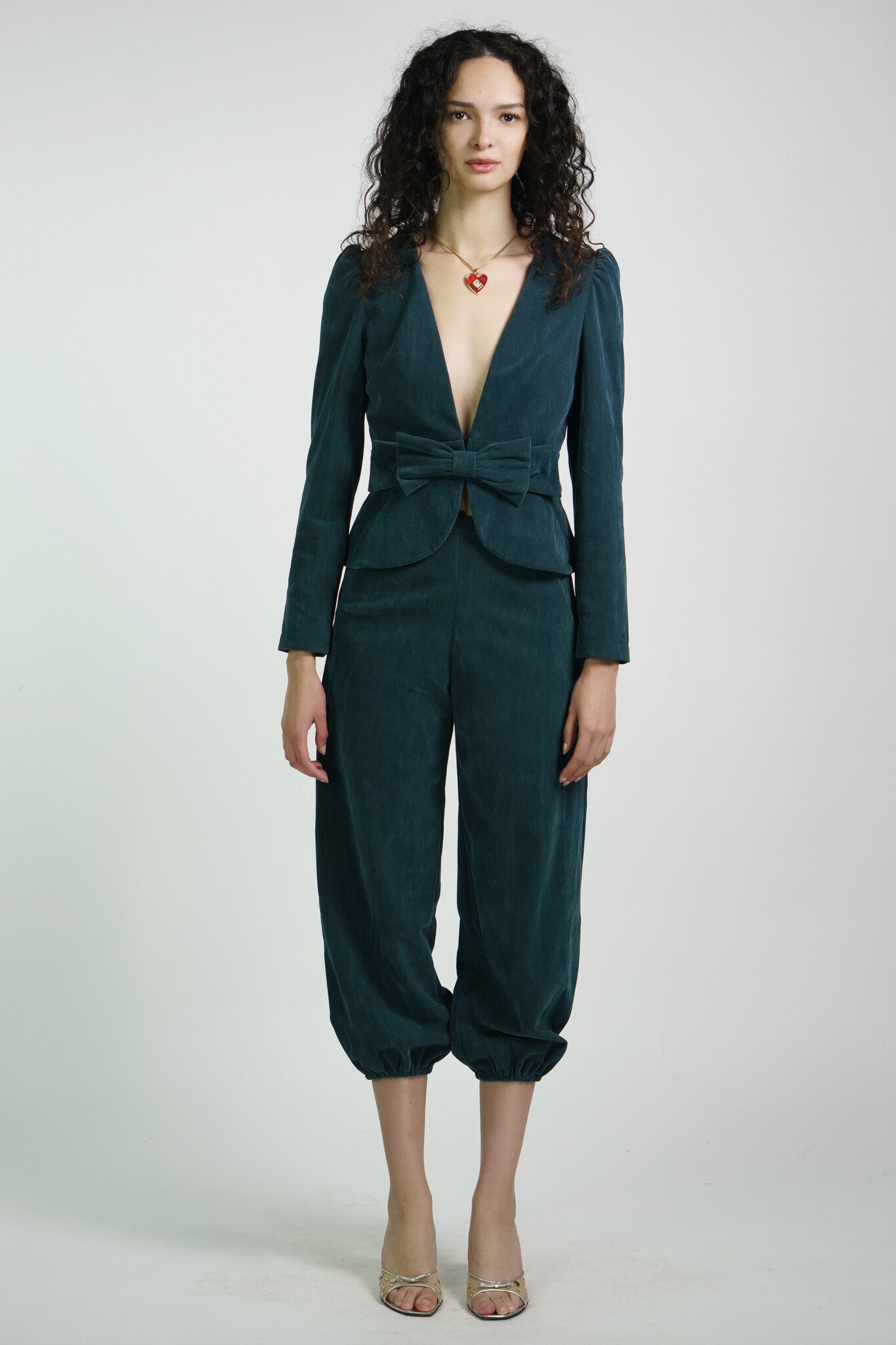 Teal Velvet "Bel Age" Pants