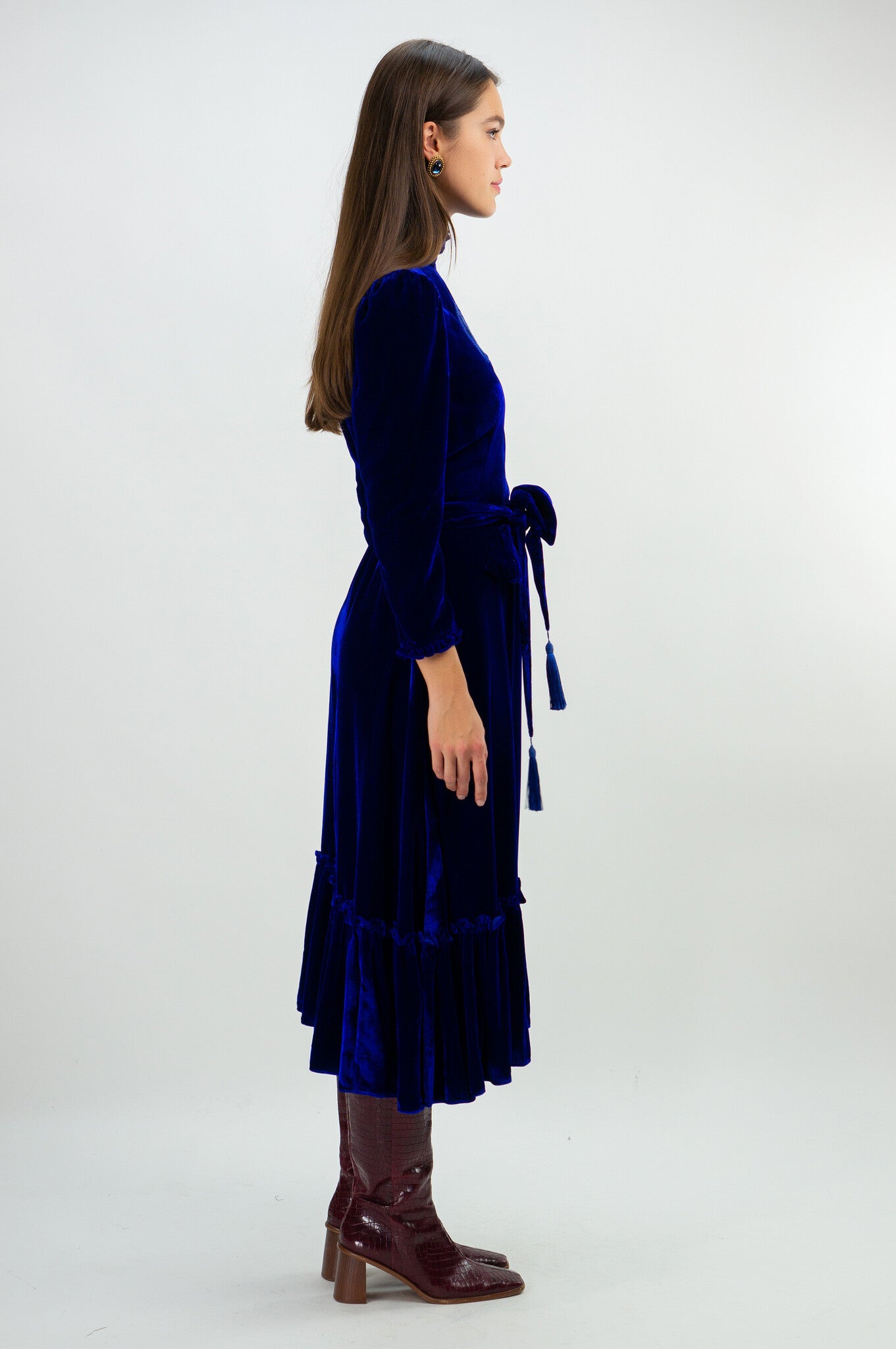Velvet Sirsna Heart Dress Blue