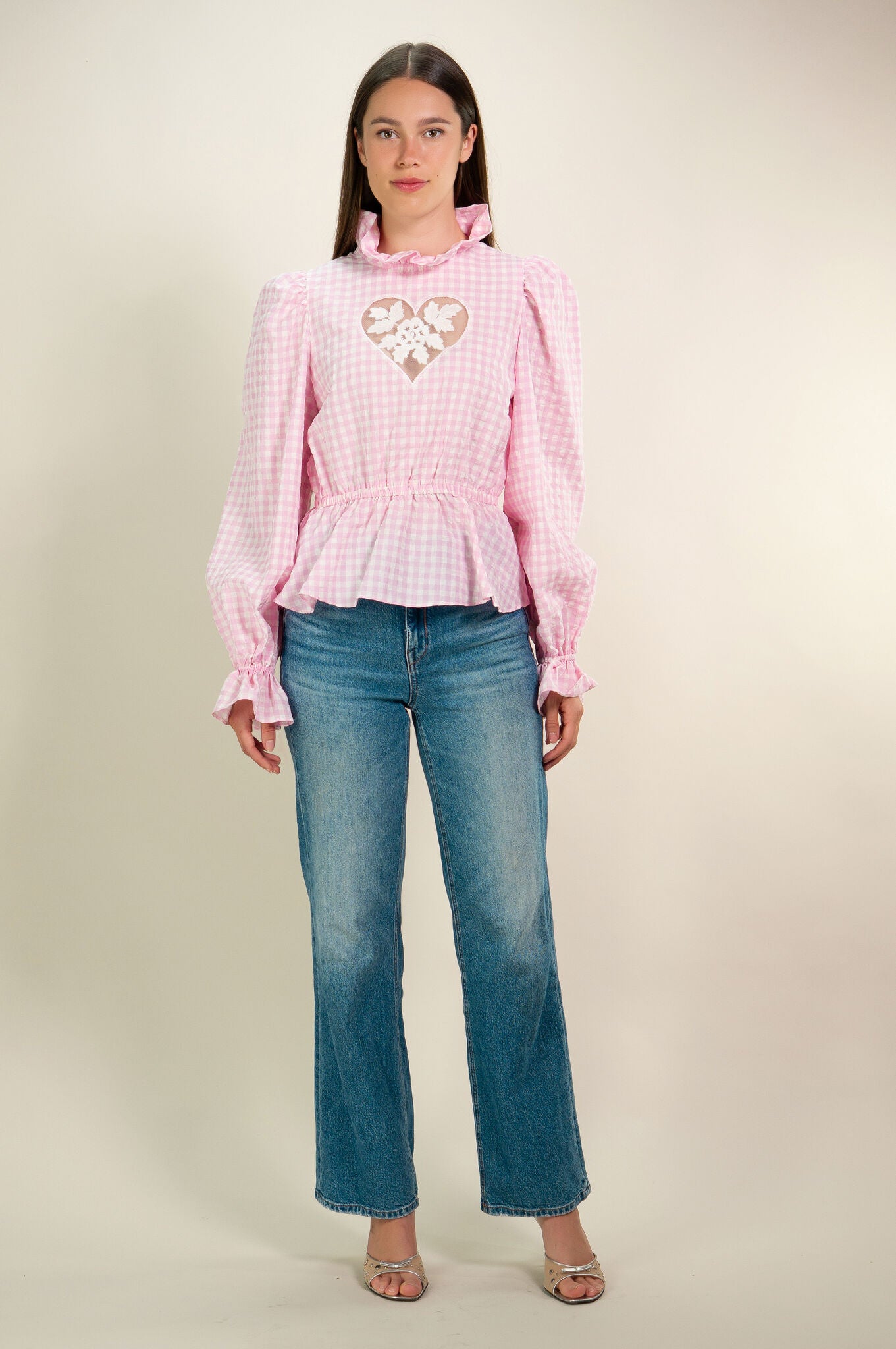 Pink Gingham "Sirsna" top