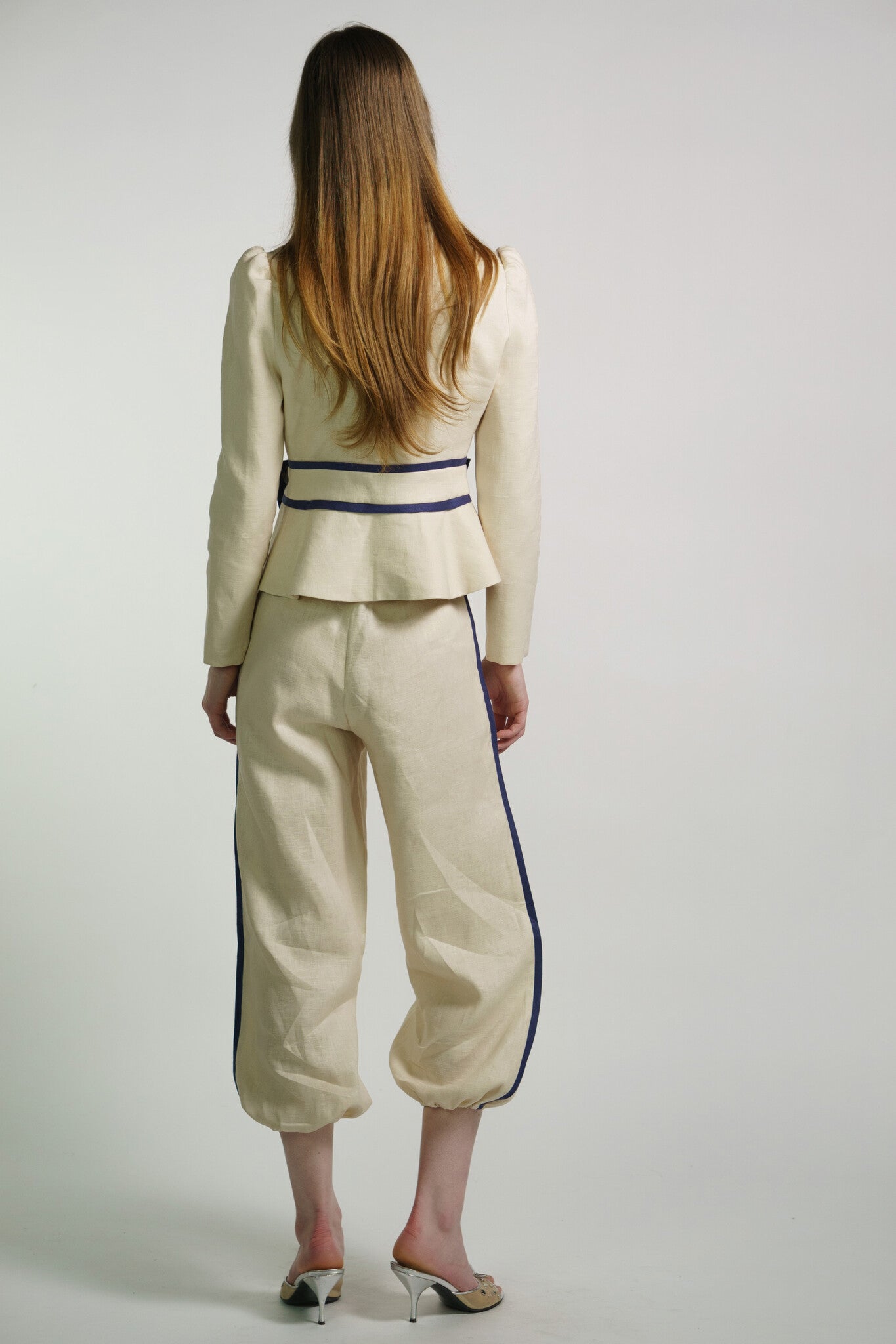 Cream Linen Bel Age Pants