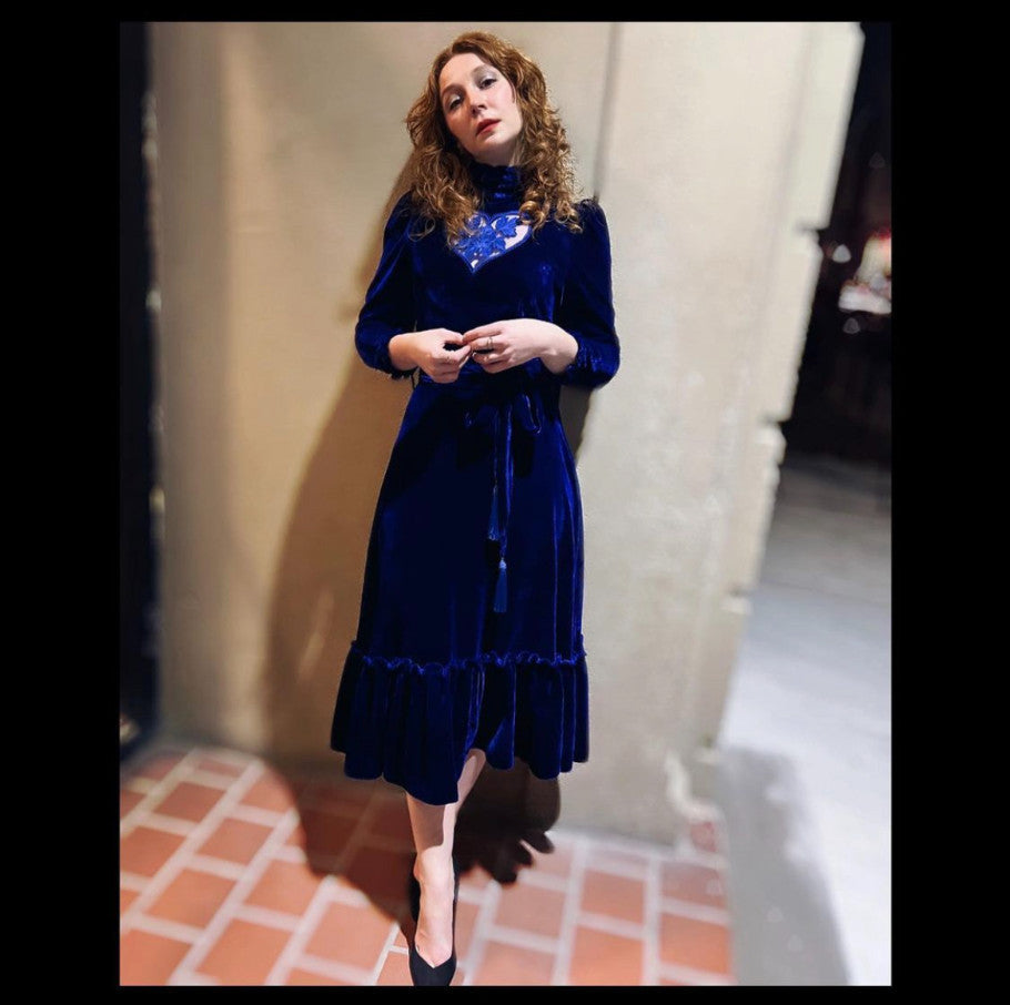 Velvet Sirsna Heart Dress Blue