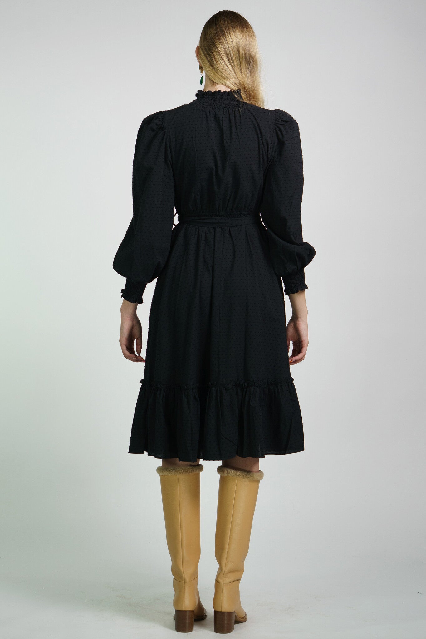 Black Swiss Dot Heart Dress