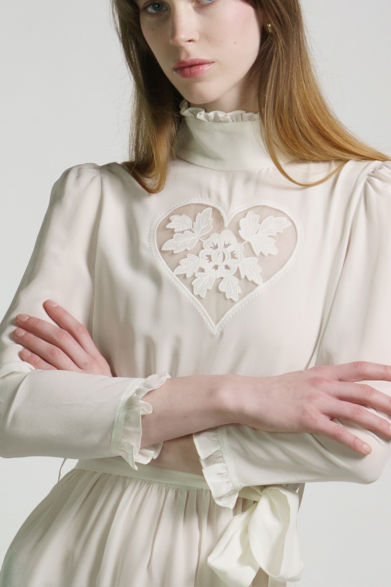 White Silk Heart Dress