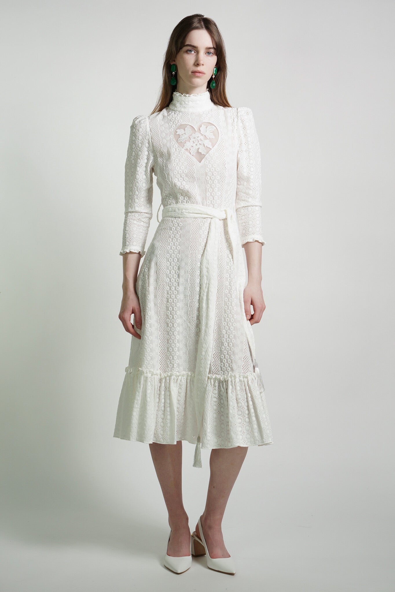 White Eyelet "Sirsna" Heart Dress