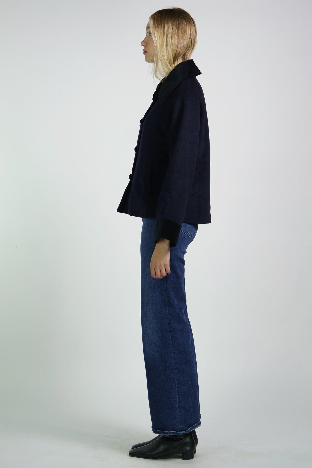 Deneuve Short Coat in Navy