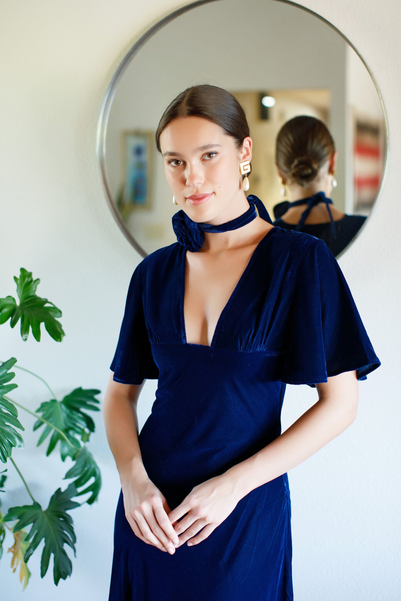 Blue Velvet &quot;Anais&quot; Dress