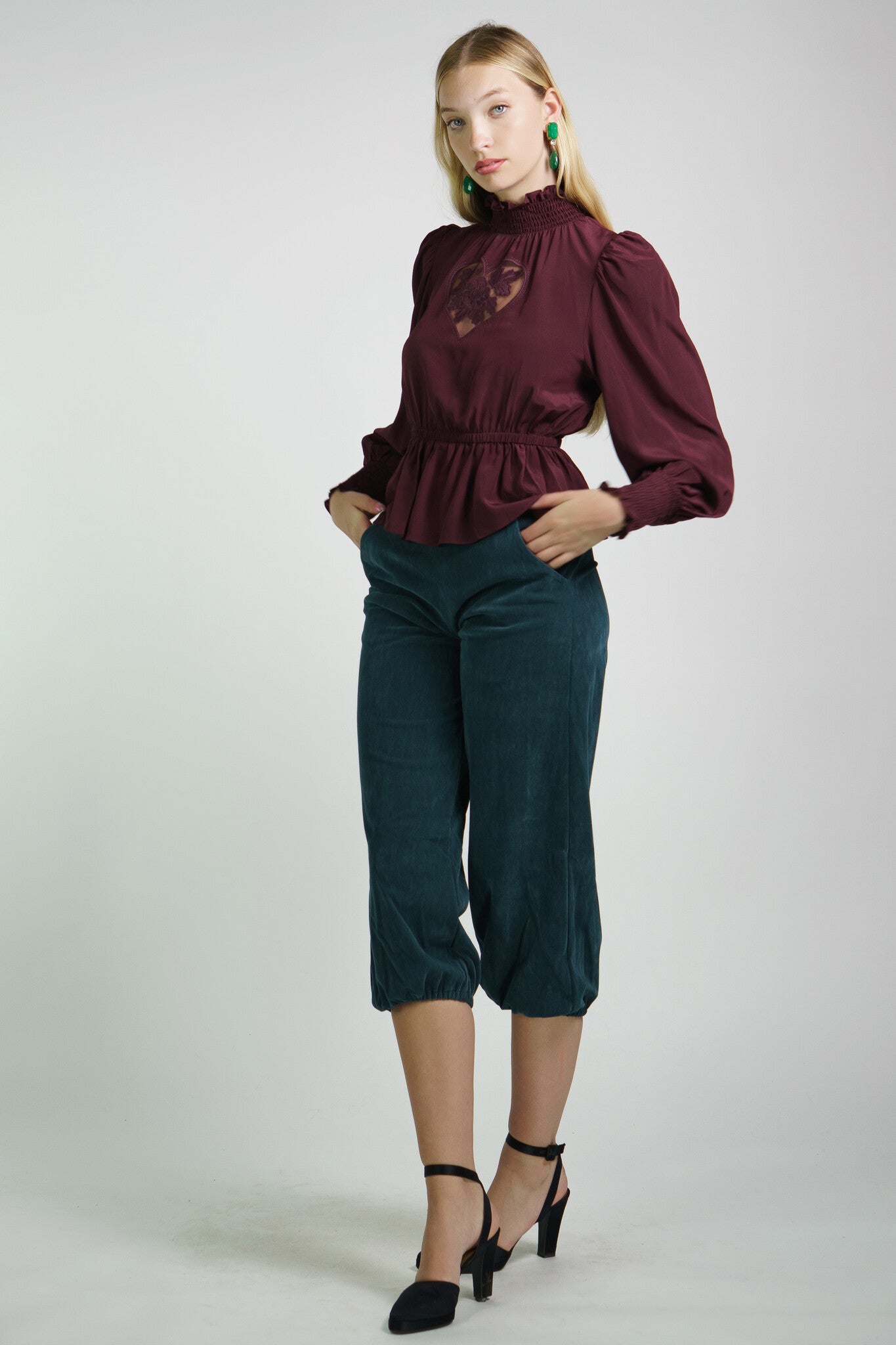 Plum Silk Heart Blouse