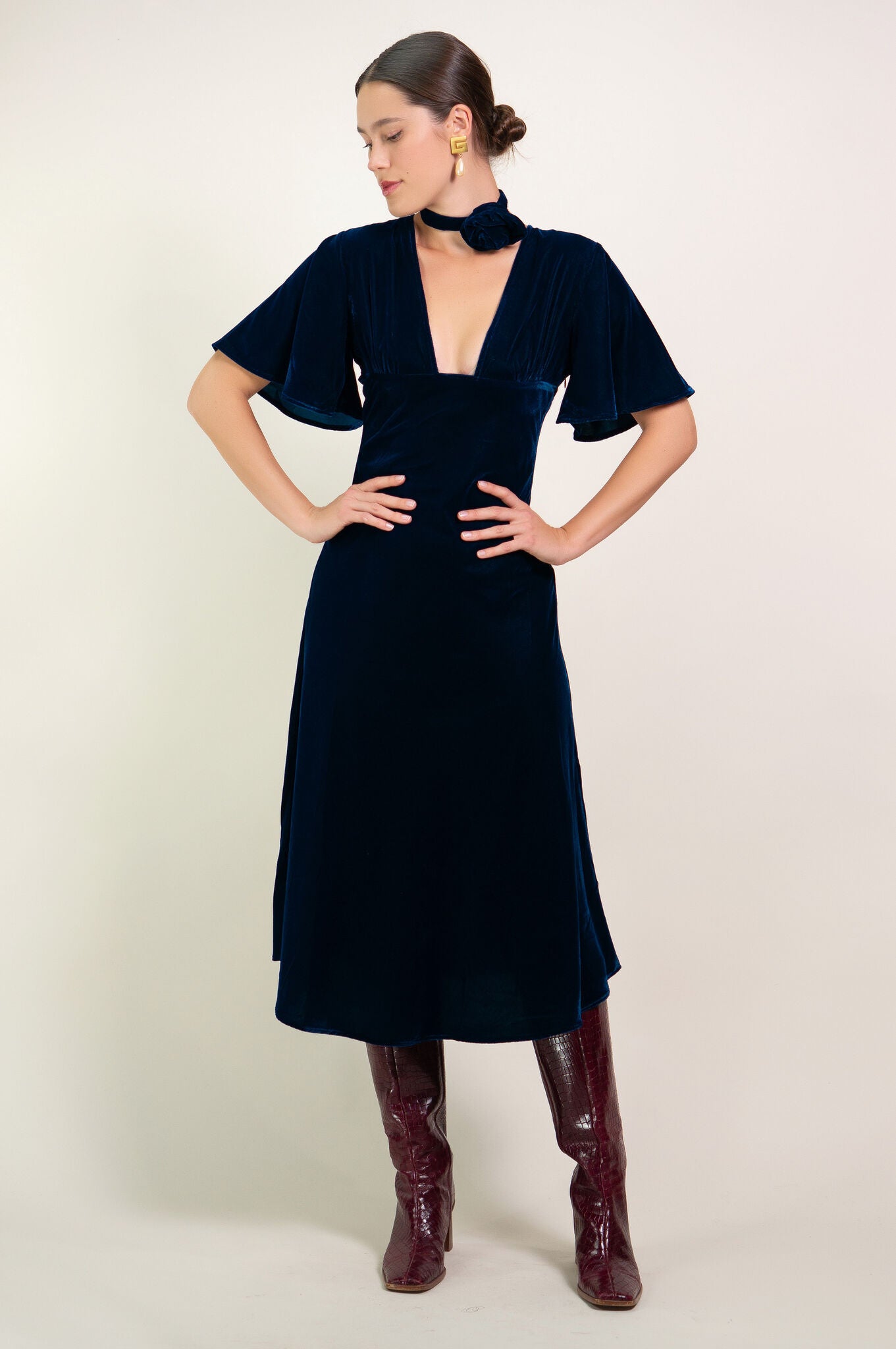Blue Velvet "Anais" Dress