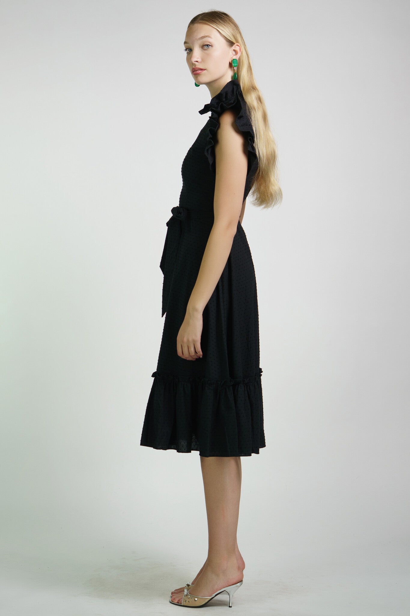 Black Ruffle Heart Dress