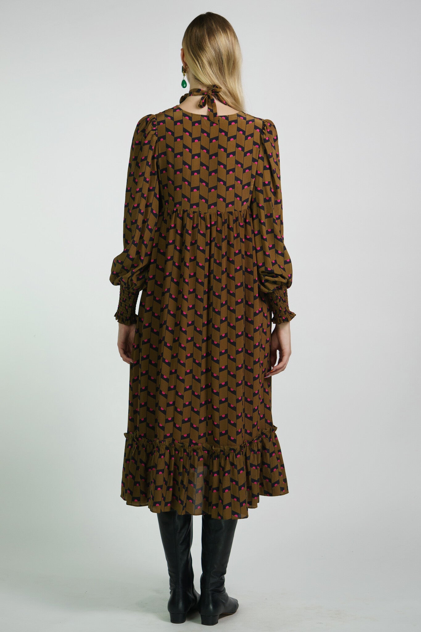 Geometric Silk Anais Dress