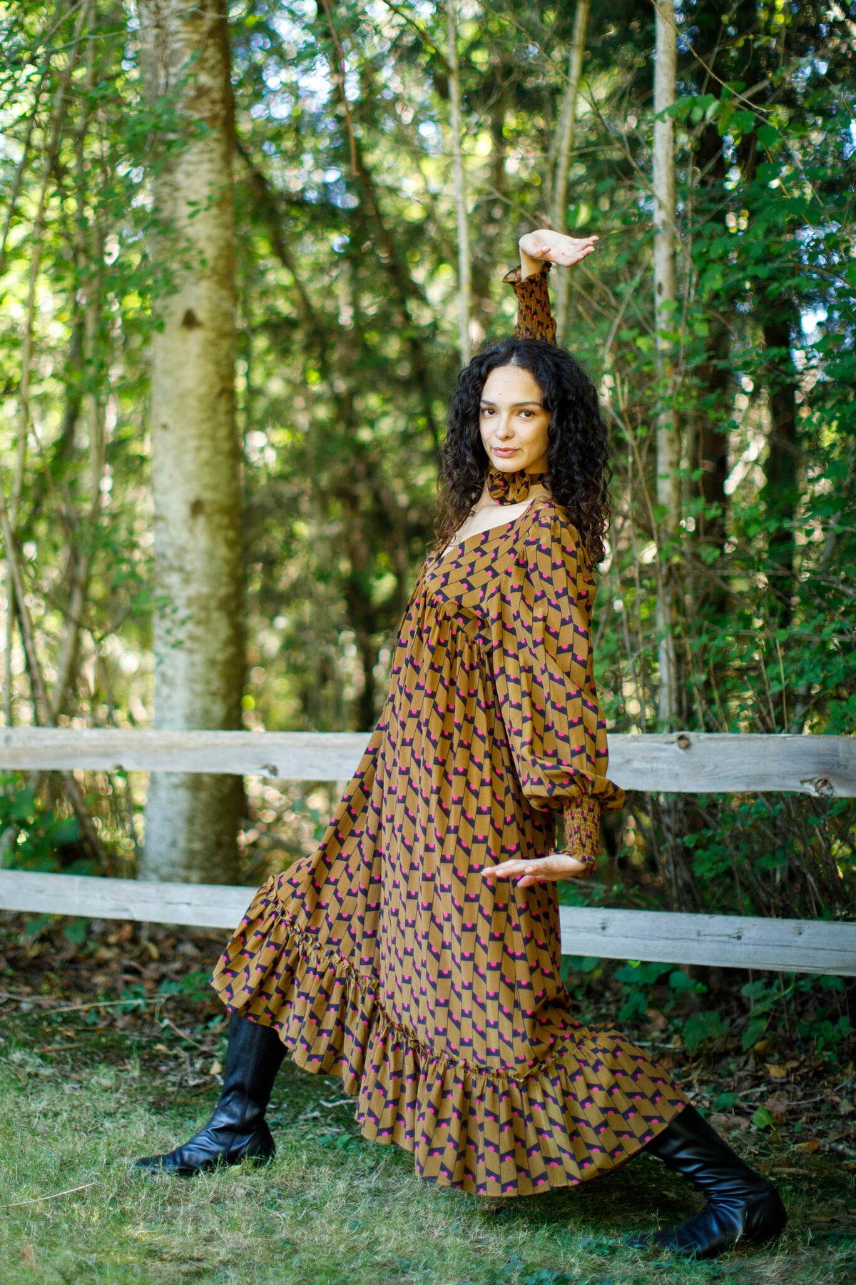 Geometric Silk Anais Dress