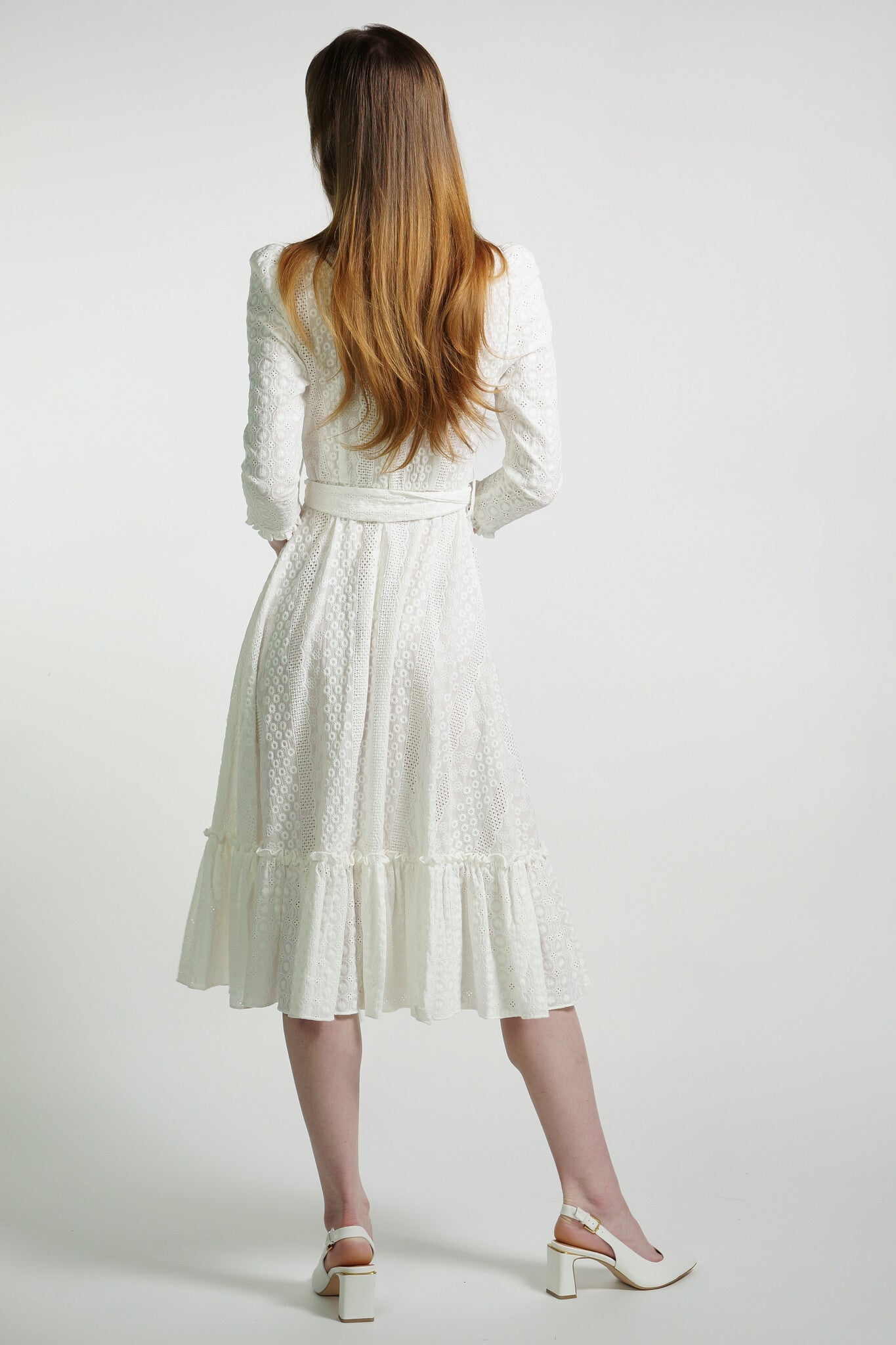 white dress with hearts Eyelet 
