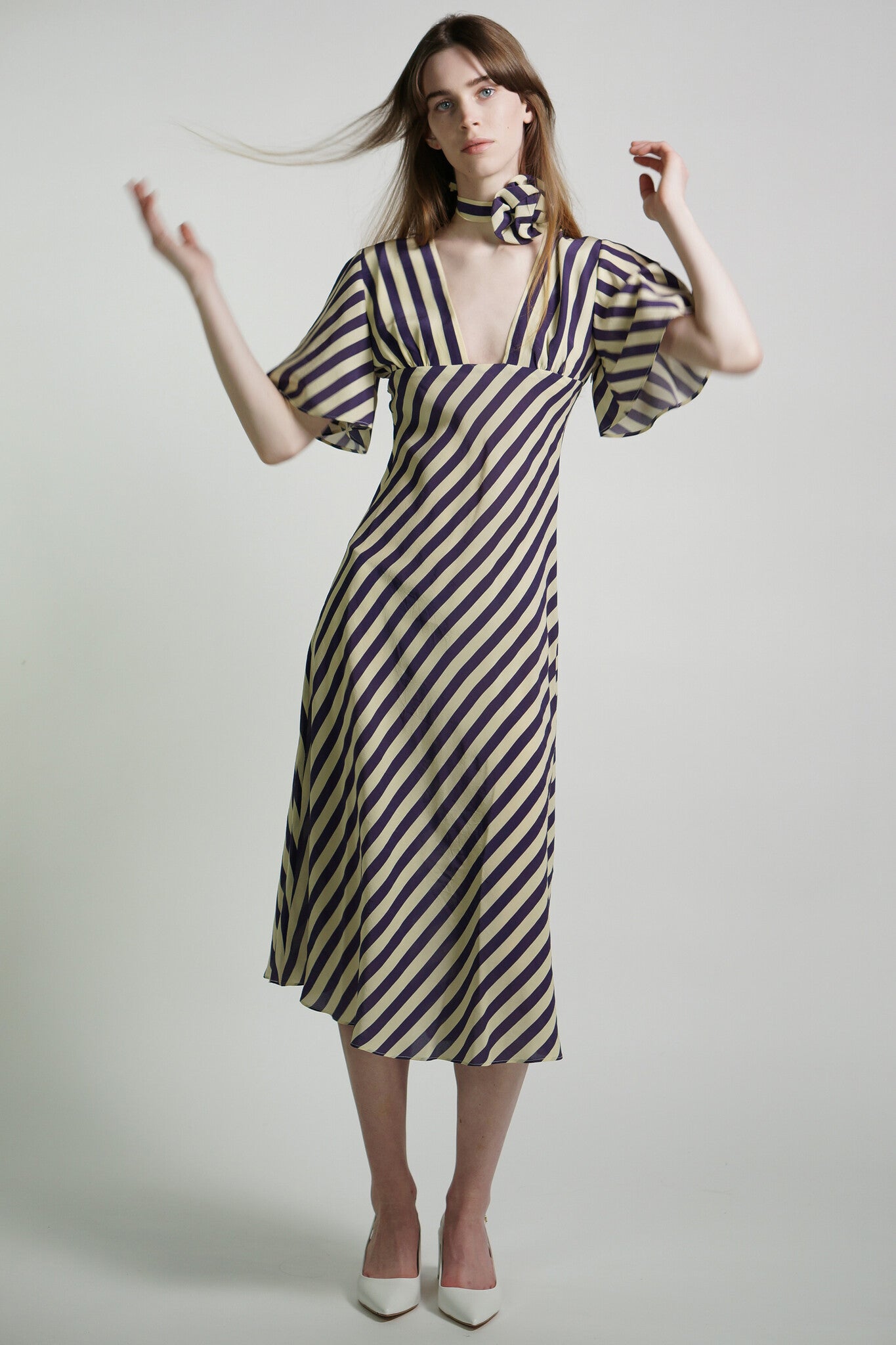 Silk Stripe Anais Dress