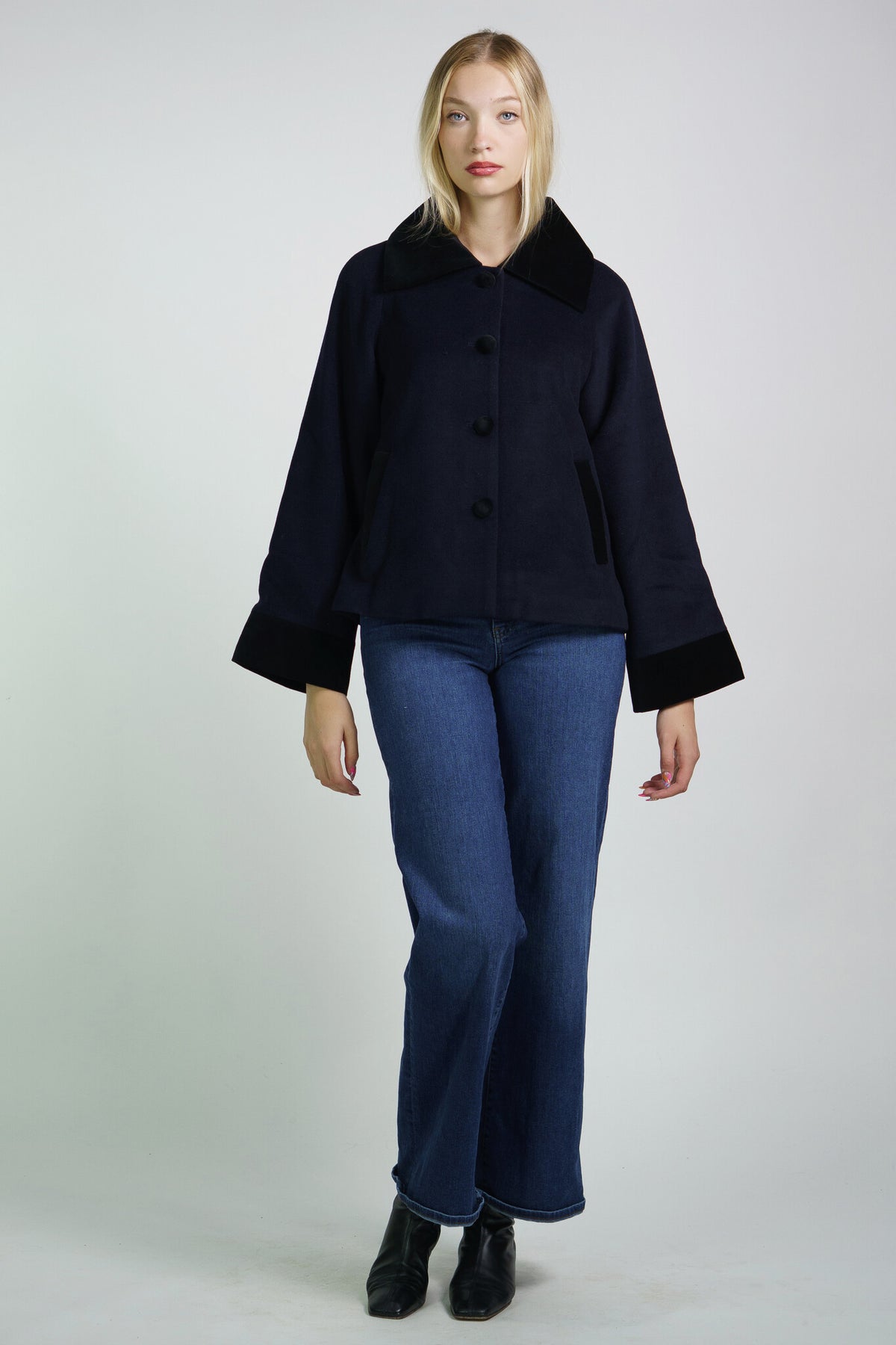 Deneuve Short Coat in Navy