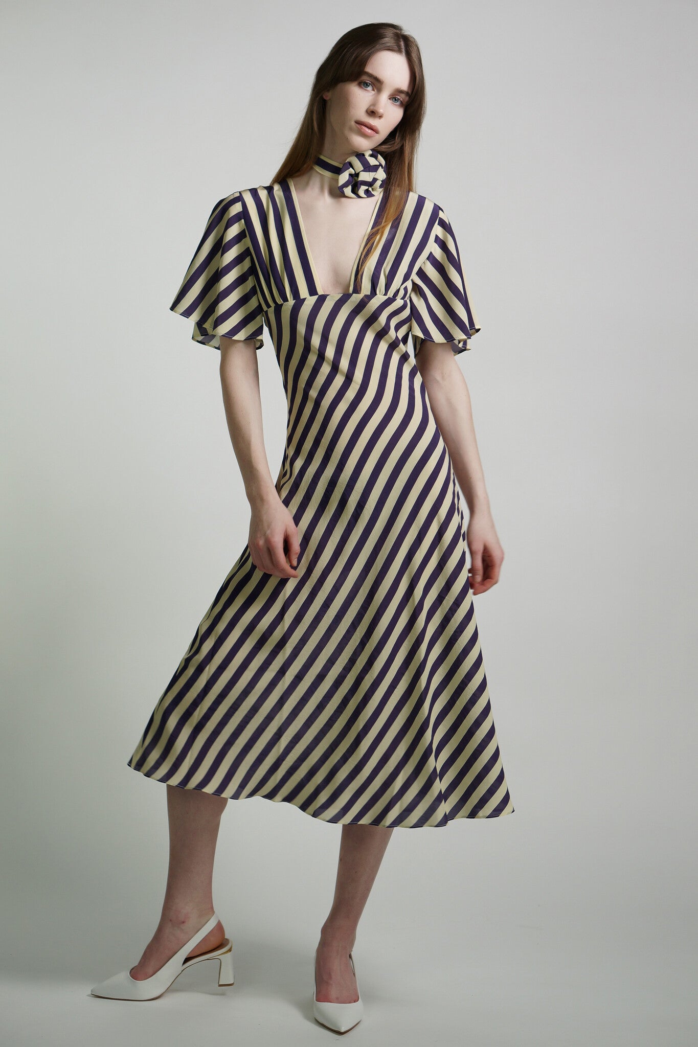 Silk Stripe Anais Dress