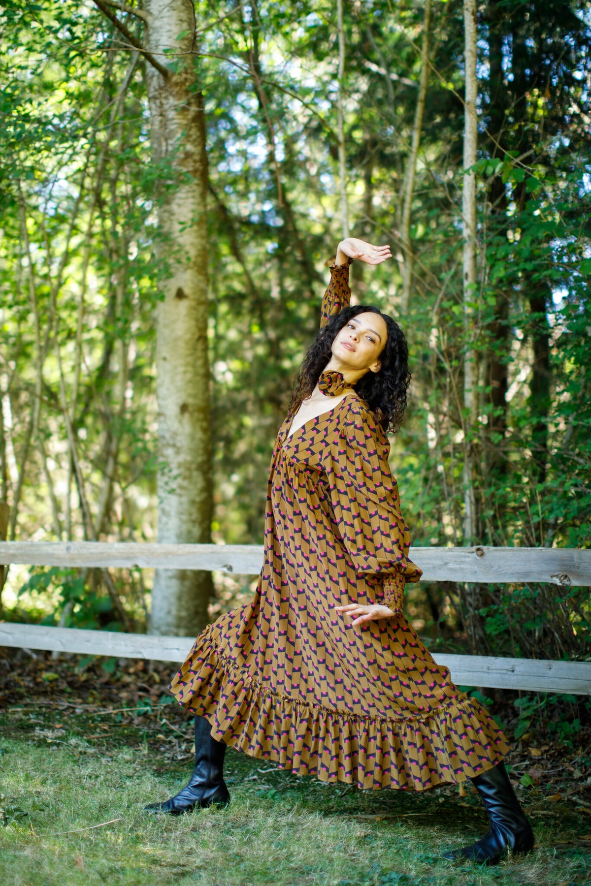 Geometric Silk Anais Dress