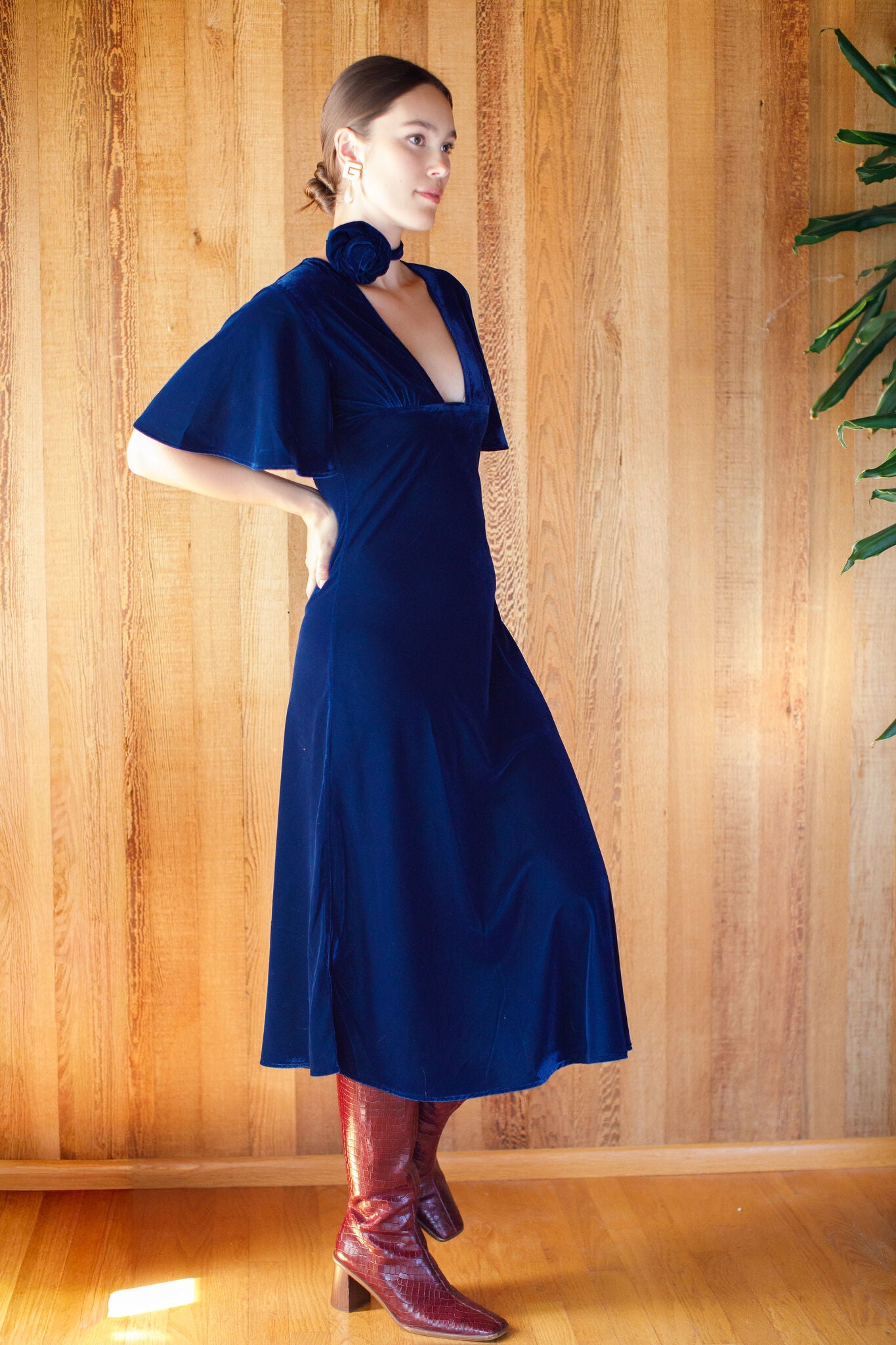 Blue Velvet &quot;Anais&quot; Dress