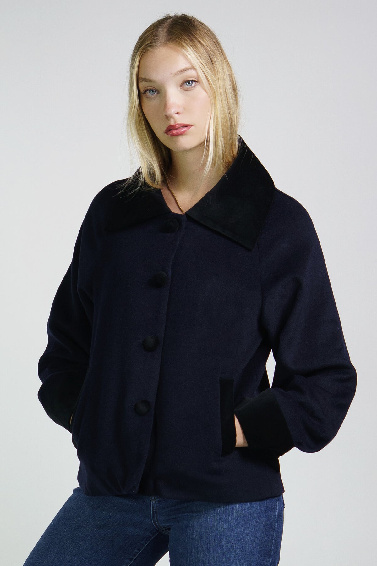 Deneuve Short Coat in Navy